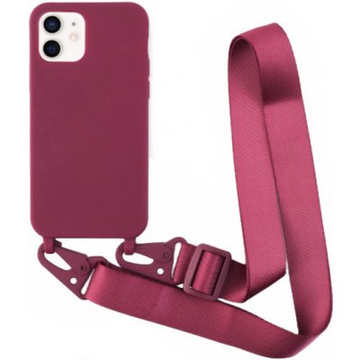AppleKing matný kryt s nastavitelným popruhem pro iPhone 11 - vínový – Zboží Mobilmania