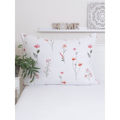 MKLuzkoviny.cz Mušelínový povlak bílý vlčí máky 70 x 90 cm – Hledejceny.cz