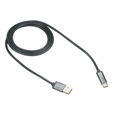 CANYON kabel USB-C / USB 2.0, LED indikátor, 9V/2A, průměr 3,8mm, PVC, 1m, tmavě-šedý