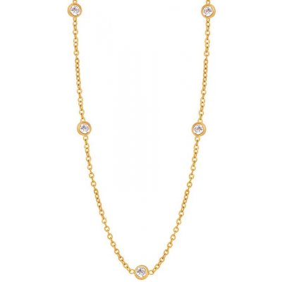 Troli Elegantní pozlacený náhrdelník se zirkony VAAXP1692G – Zboží Mobilmania