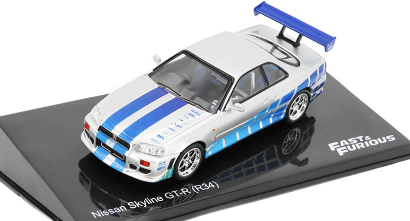 DeAgostini Nissan Skyline GT R R34 Rychle a Zběsile časopis s modelem 1:43