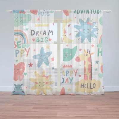Sablio Záclony Happy day: 2ks 150x250cm – Hledejceny.cz