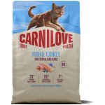 CARNILOVE TRUE FRESH CAT DRY FISH & TURKEY FOR STERILISED ADULT ALL BREEDS 6 kg – Hledejceny.cz