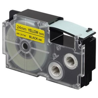 Kompatibilní páska s Casio XR-24YW1, 24mm x 8m, černý tisk / žlutý podklad – Zboží Mobilmania