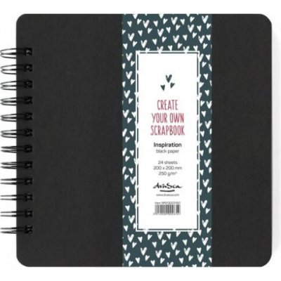 Drasca Album kroužkové Scrapbook Inspiration 20 × 20 cm (250 g/m2, 24 listů) - černé – Zboží Živě