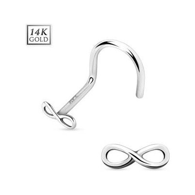 Šperky4U zlatý piercing do nosu infinity nekonečno ZL01036-WG – Zboží Mobilmania