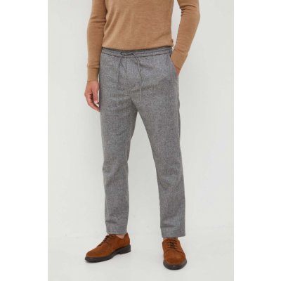 Calvin Klein Vlněné kalhoty šedá přiléhavé – Zboží Mobilmania