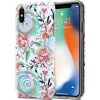 Pouzdro a kryt na mobilní telefon Apple Cadorabo Pouzdro kompatibilní s Apple iPhone X/XS - Obal v barvě FLORAL FLOWERS - Kryt na mobilní telefon ze silikonu TPU s květinovým vzorem - Silikonový kryt Ochranný kryt Ultra Slim Back Cover Case