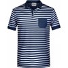 Pánské Tričko James Nicholson pánské pruhované tričko Striped modrá námořní bílá
