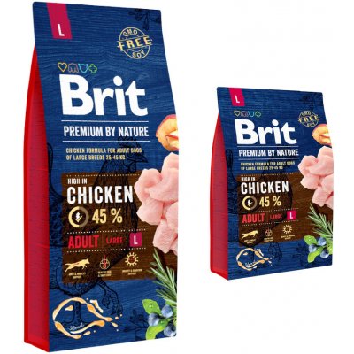 Brit Premium by Nature Adult Large Breed Chicken 18 kg – Hledejceny.cz