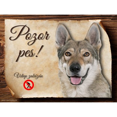 Sport hobby Cedulka Československý vlčák Pozor pes zákaz 15 x 11 cm – Hledejceny.cz