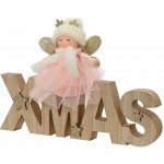Vánoční dekorace anděl s nápisem XMAS, 24x2x16cm – Hledejceny.cz
