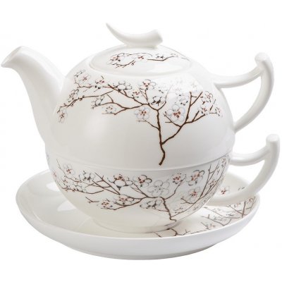 TeaLogic Bílá třešeň fine bone china tea for one čajová porcelánová souprava 0,25l /0,5 l