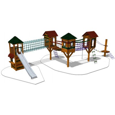 Playground System HŘIŠTĚ sestava se skluzavkou z akátu Oblačný zámek – Zboží Mobilmania