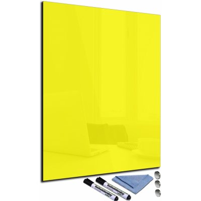Glasdekor Magnetická skleněná tabule 80 x 60 cm žlutá – Zboží Mobilmania