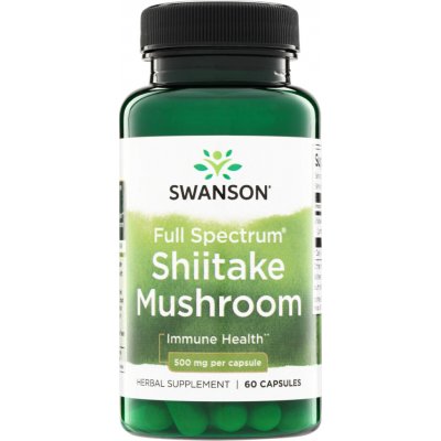 Swanson Shiitake Mushroom 500 mg 60 kapslí – Hledejceny.cz