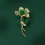 Éternelle brož se smaragdovými zirkony Raula květina B7283-LXT0467 zelená – Zboží Dáma