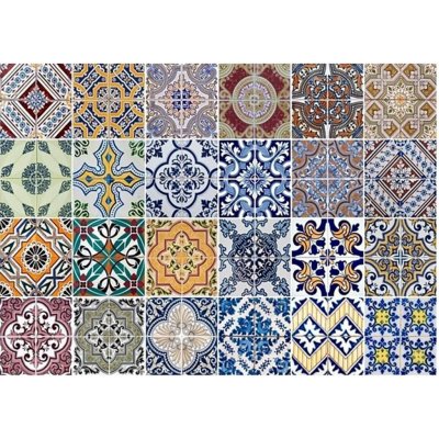 Crearreda samolepicí dekorace do kuchyně hliníková za sporák Bellacasa barevné kachličky 67202 Azulejos (47 x 65 cm) – Zbozi.Blesk.cz