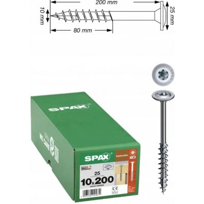 Šrouby do dřeva Spax Wirox 10 x 200 mm, 25 ks – Hledejceny.cz