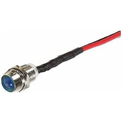 Kontrolka 12V LED Modrá do otvoru 8mm kovová s vodiči – Zbozi.Blesk.cz