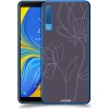 Pouzdro a kryt na mobilní telefon Samsung Pouzdro ACOVER Samsung Galaxy A7 2018 A750F s motivem Line Flower II