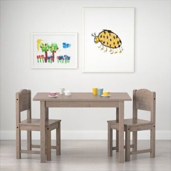 Ikea Sundvik dětský stůl + 2x židle šedohnědá od 1 799 Kč - Heureka.cz