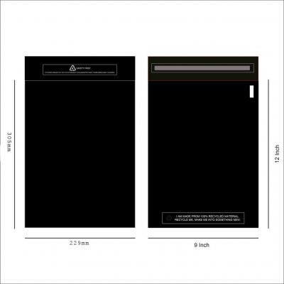 Poštovní recyklovaná plastová obálka s klopou 22.9x30.5cm černá – Zboží Živě