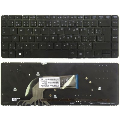 česká klávesnice HP Probook 430 G2 440 G0 G1 G2 445 G1 G2 640 645 G1 černá CZ/SK + podsvit no frame