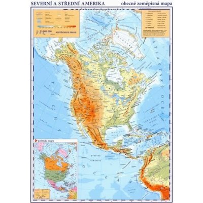 Severní a střední Amerika - příruční obecně zeměpisná mapa A3/1:35 mil. – Hledejceny.cz