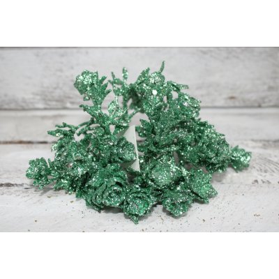 Autronic Větvička s glitry 20 x 15 cm Barva: Zelená – Hledejceny.cz