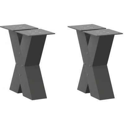 Omaxi 315908 Nohy konferenčního stolku ve tvaru X 2 ks antracitové 30 x 30-31 cm ocel – Hledejceny.cz