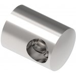 Hahn Steel Levý koncový úchyt pro tyč O12,0 mm / pro profil (plochý povrch), nerezová ocel AISI 304, brus – Sleviste.cz