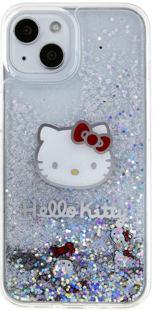 Hello Kitty Liquid Glitter Electroplating Head Logo iPhone 15 Transparent