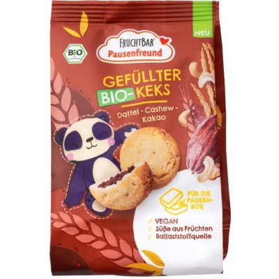 FruchtBar BIO Plněné sušenky kešu, datle a kakao 120 g – Zboží Dáma