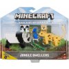 Figurka Minecraft Comic Maker Jungle Dwellers Action Figure 2-Pack Panda & Leopard with Parrot