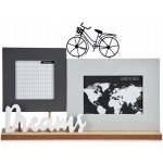 Giftdecor Stojací fotorámeček na 2 fotografie, dekorační nápis a jízdní kolo barva šedá – Zboží Živě