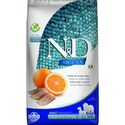 N&D Ocean Dod Adult Medium & Maxi Grain Free Herring & Orange 2,5 kg – Hledejceny.cz