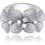 Minet Rozkvetlý stříbrný prsten Flowers s bílými zirkony JMAS5034WR49 – Sleviste.cz