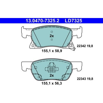 Sada brzdových destiček, kotoučová brzda ATE 13.0470-7325.2 | Zboží Auto