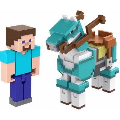 Mattel Minecraft dvojbalení STEVE A OBRNĚNÝ KŮŇ