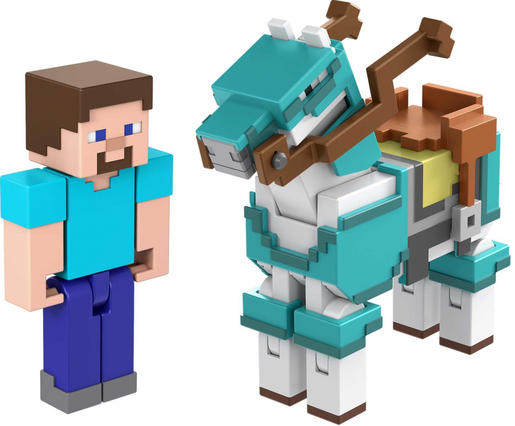 Mattel Minecraft dvojbalení STEVE A OBRNĚNÝ KŮŇ