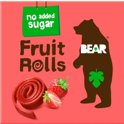 BEAR Fruit Rolls jahoda ovocné rolované plátky 5 x 20 g – Zboží Mobilmania