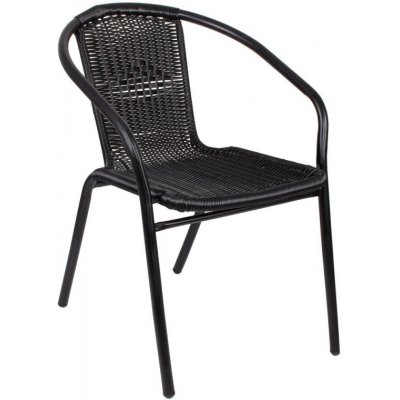 Zahradní ratanové křeslo SPRINGOS BARI černé – Zboží Dáma