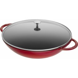 Staub pánev wok se skleněnou poklicí 5,7 l višňová 37 cm