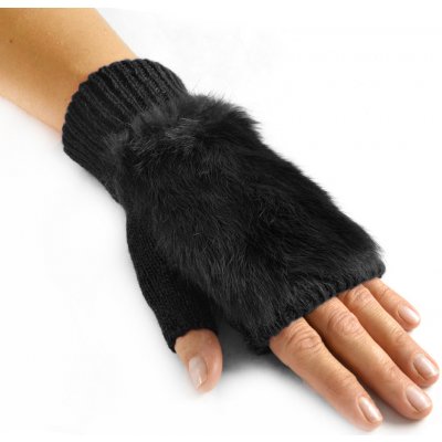 Emi Ross ER-2601R black dámské pletené rukavice bez prstů kombinované s  kožešinou od 252 Kč - Heureka.cz