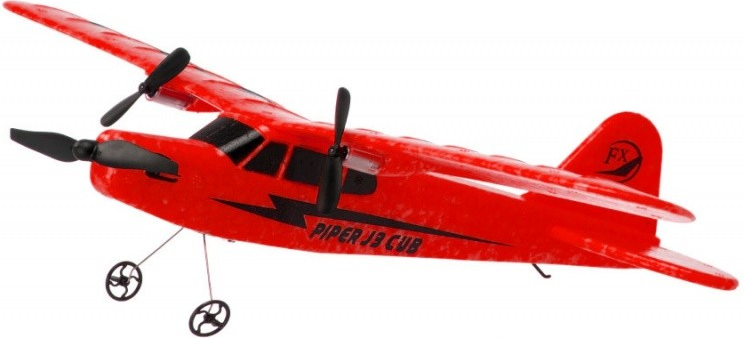 PIPER J-3 CUB RC letadlo 2 kanály 2,4 Ghz červená FX RC_308872 RTF 1:10