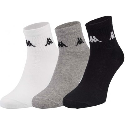 Kappa ZORAZ 3PACK ponožky Černá Bílá Šedá – Zboží Dáma