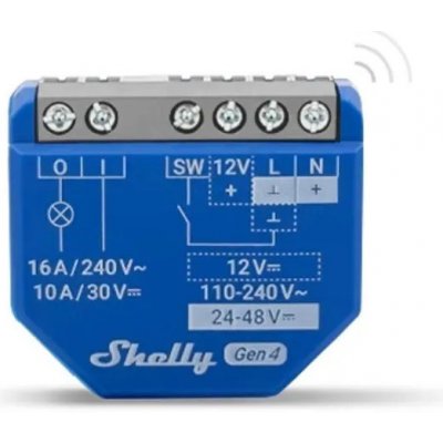 Shelly 1 Gen4 spínací modul 1x 16A (WiFi, Bluetooth, Zigbee, Matter) SHELLY-1-Gen4 – Sleviste.cz