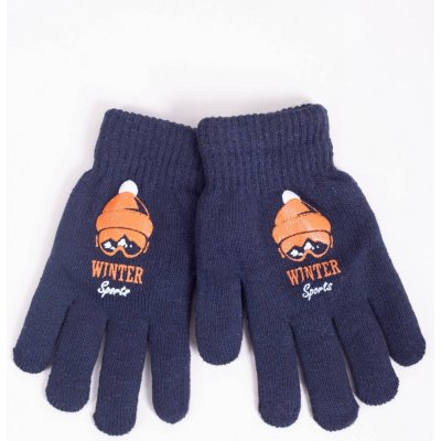 YO RED0201C rukavice teplé dvouvrstvé tm. modré s oranžovou Winter sports – Zboží Mobilmania