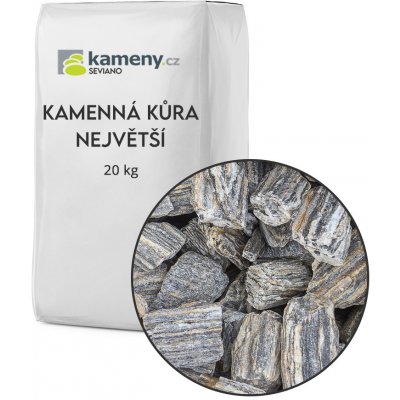 Kameny.cz Kamenná kůra (rula) – mrazuvzdorný okrasný kámen do zahrady Vybere si velikost: Největší, Vyberte balení: 20 kg – Zboží Dáma